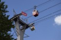 Koelner Seilbahn Gondel blieb haengen Koeln Linksrheinisch P214